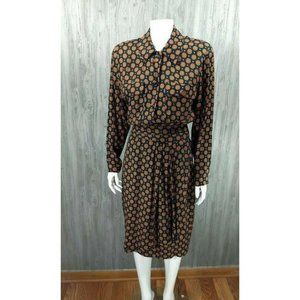 Vintage Faux Wrap Dress Geometric Se…
